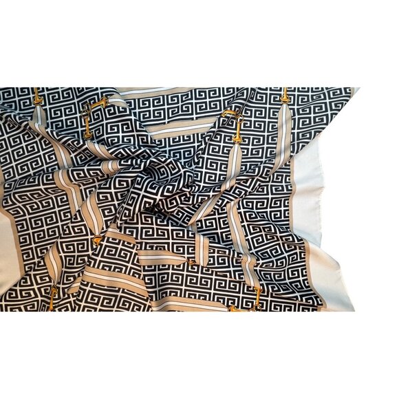 2/$30 NEW Colorful Painted Geometric Pattern Black White Beige Gold Accents - Picture 6 of 8